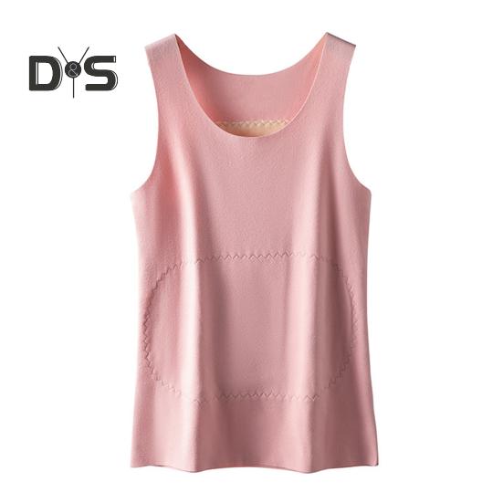 Dámská termo vesta bezešvé plyšové tílko s vyhřívanou nášivkou na břiše a zádech podzim zima sametové tílko bez rukávů do ložnice domů