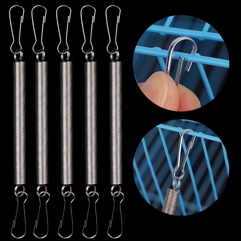 

5/10pcs Pet Rabbit Cage Replacement Springs 3.1 Inch with 2 Clips Fastening Water Bottle for Rabbit Hamster