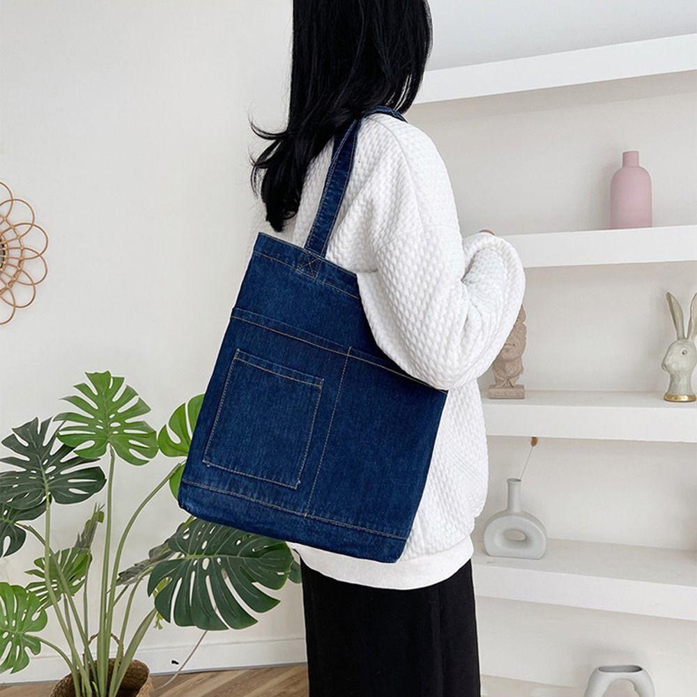 

Школьная сумка Cosmetric Bag Letter Кошелек Кошельки Женская сумка Корейская сумка-тоут Джинсовые сумки через плечо A