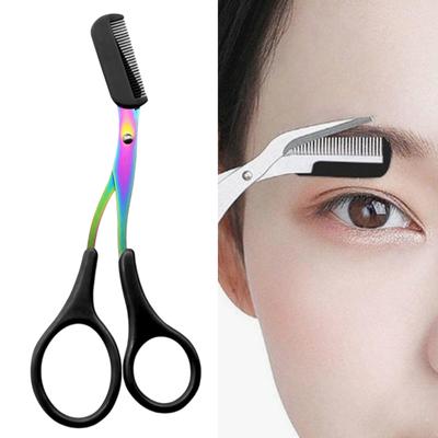 Yousheng Augenbrauen-Trimm-Schere mit Kamm Edelstahl Professionell Rutschfest Präzisions-Augenbrauen-Trimmer Männer Frauen Augenbrauen-Haarentfernungswerkzeug