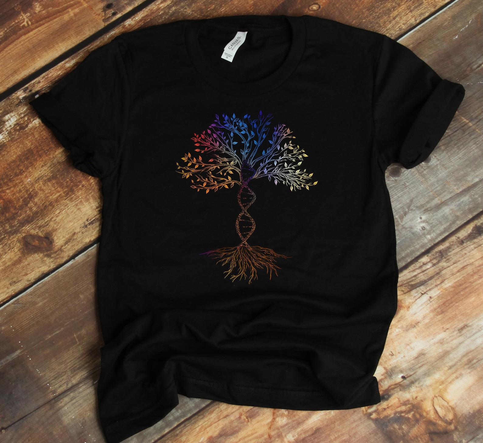DNA Tree Of Life T-Shirt - Science - Earth Day - Genetics Biologist - Tank-top - T-shirt S