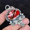 Kingman Red Mohave Copper Turquoise Gemstone Pendant Dragonfly Pendant 925 Sterling Silver Pendant Handmade Antique Jewelry Gifts for Mother