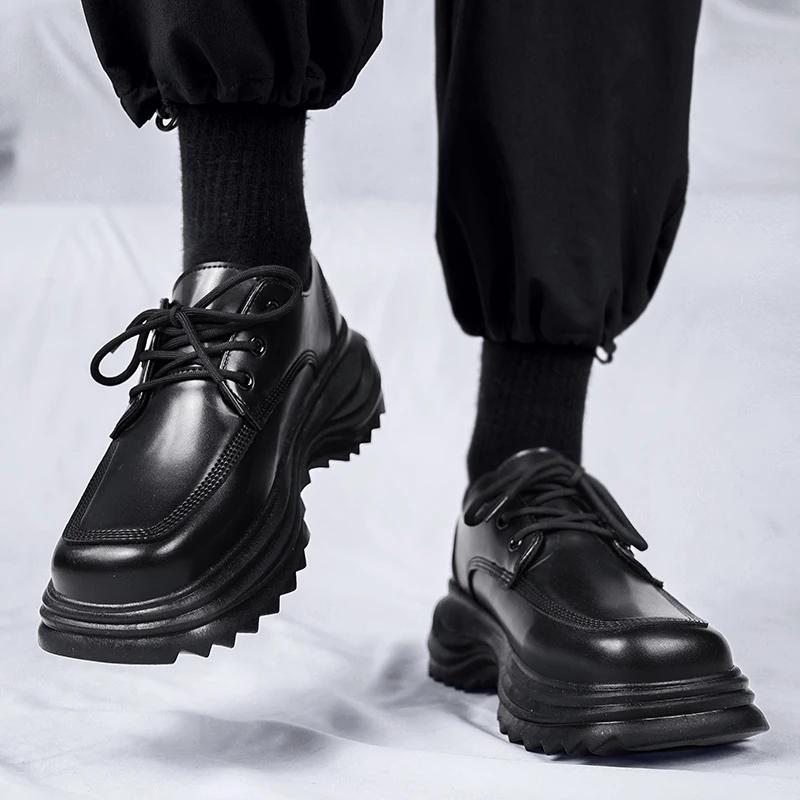 Pánské společenské boty Módní Krásné Čtvercová špička Silná podrážka Trendy Všestranné Pánské Populární Nízké britský styl Pracovní Kožené boty