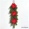 Christmas Teardrop Swag Wreath Artificial Poinsettia Pine Cone Red Berry Hanging Garland For Front Door Wall Home Xmas Decor