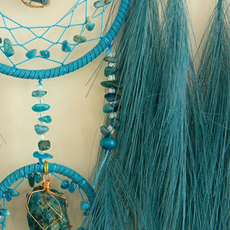 Handcrafts Dreamcatchers with Pampas Grass and Crystal Stone for Home Wall Hanging Decoration and Peaceful Ambiances