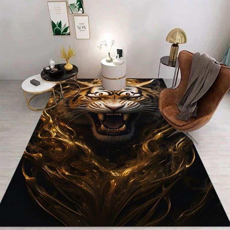 Tiger Animals Carpet Rug for Bedroom Living Room Sofa Home Doormat Kitchen Decoration Kid Game Area Rug Non-slip Floor Mat Gift