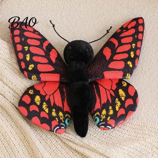 Plush Doll for Girls Realistic 3D Butterfly Toy, Stuffed Throw Pillow, Soft Wing Insect Animal Decor, Gift Kids Girls, Home Ornament Skin Friendly