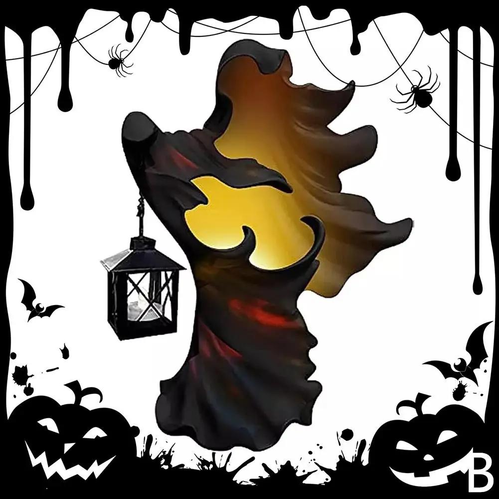 

Halloween Hellbringer Ghost Lantern Decoration Scary Outdoor Lantern Strong Lamp Decoration Witch Family LED Statue Solar S2V8
