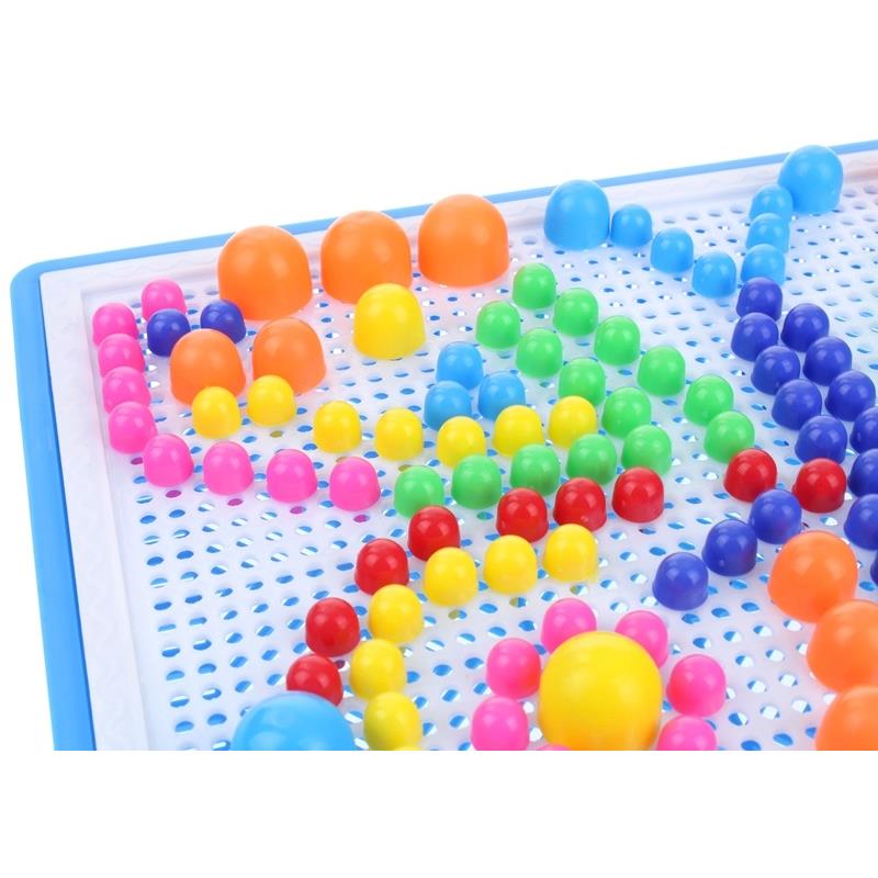 Button Puzzle Mosaic Puzzle Mushrooms Pushpins In a Montessori Suitcase