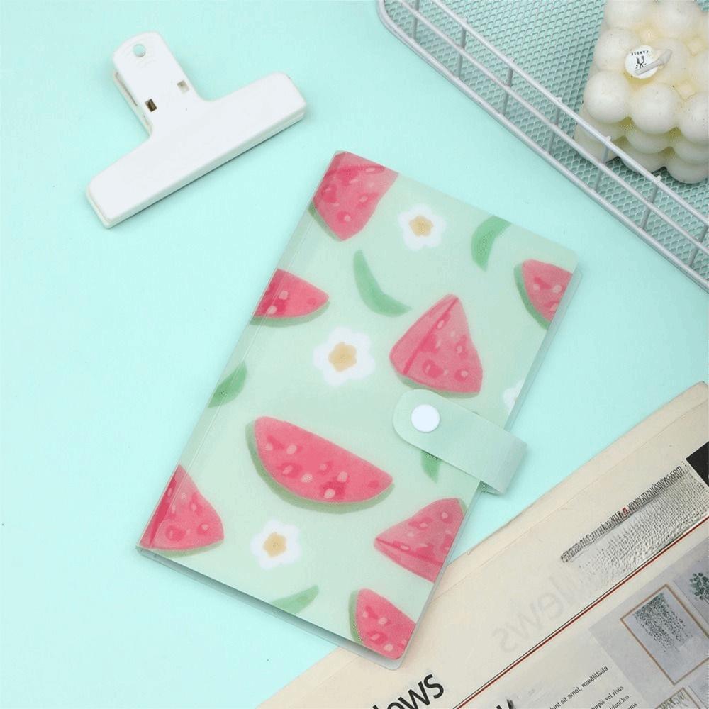 Transparent PVC 120 Slots Card Album 3 Inch Size Fruit Design Photo Card Album 120 Slots Postcard Holder Transparent PVC Album