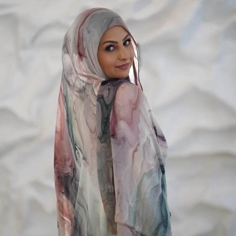 2026 Lightweight Poly-Cotton Scarf Wrap With Batik Print Breathable Soft Shawl Women 175x70cm