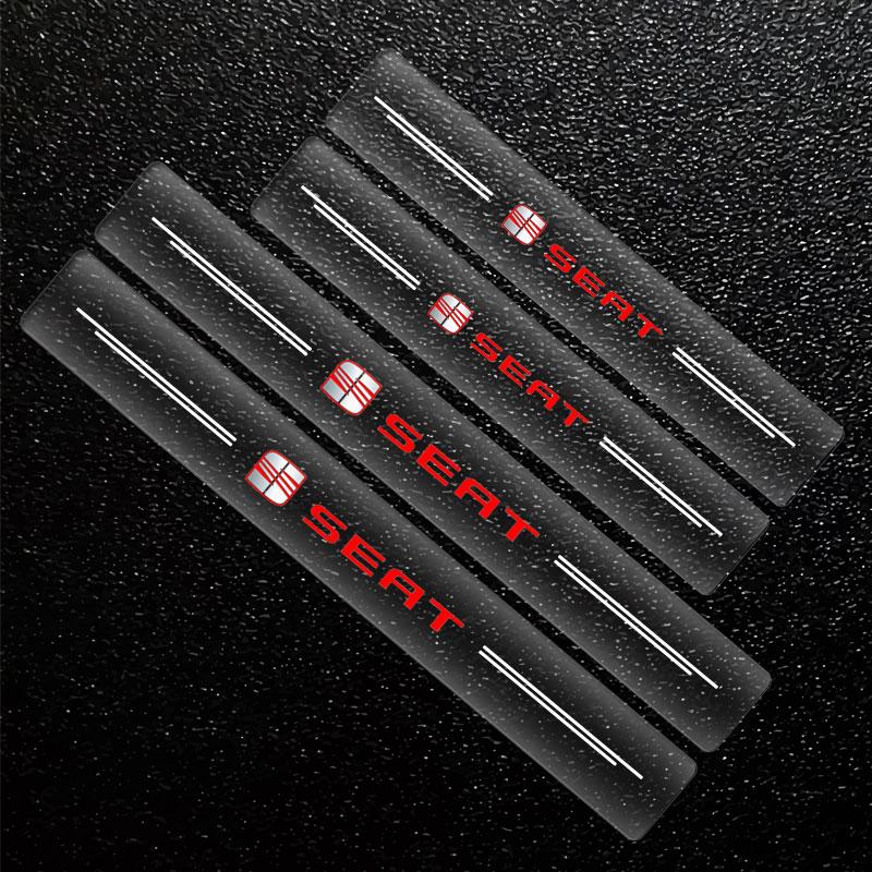 

4Pc Car Threshold Protector Transparent Decorative Badge 3D Sticker For SEAT Leon MK1 MK2 MK3 5F Ibiza 6L 6J Altea Arona Tarraco Cupra Cordoba