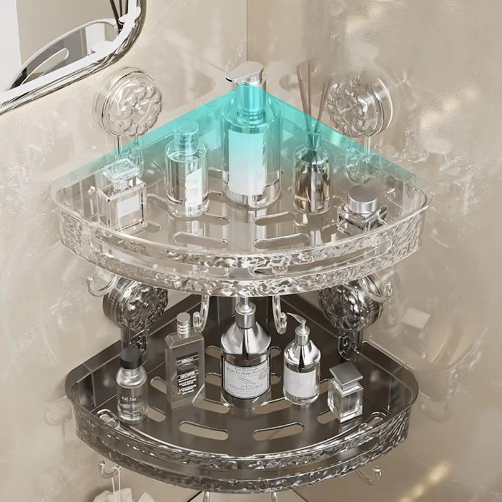 Plastic Bathroom Corner Storage Shelf Convenient Cosmetic Holder Storage Rack Hostel
