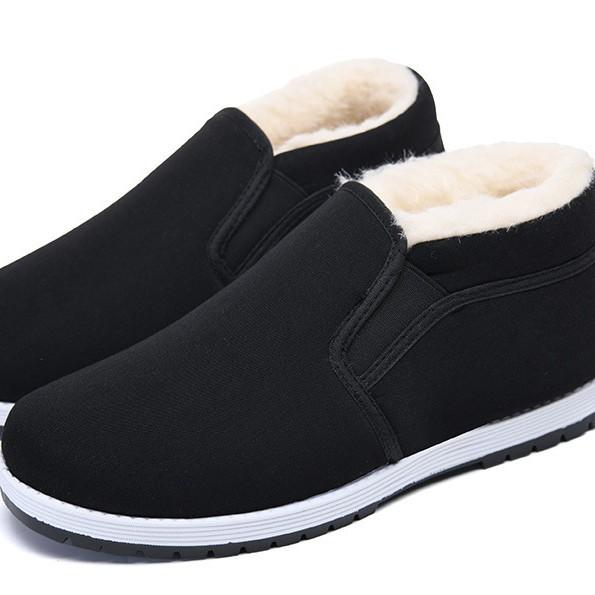 Men's and women's winter high-top cotton shoes are non-slip and wear-resistant, one-pedal, piled warm cotton boots, thickened work Beijing cloth shoes