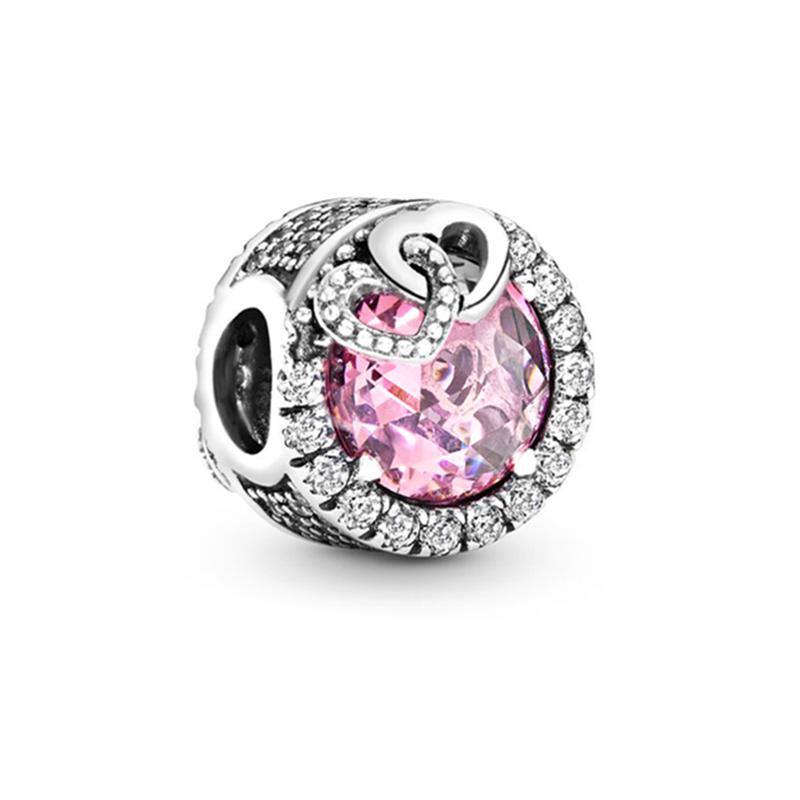 Sparkling Pavé & Star Clear Cerise Pink Sea Green Dark Blue Charm Beads Fit Original Bracelets Diy Women Jewelry Gifts