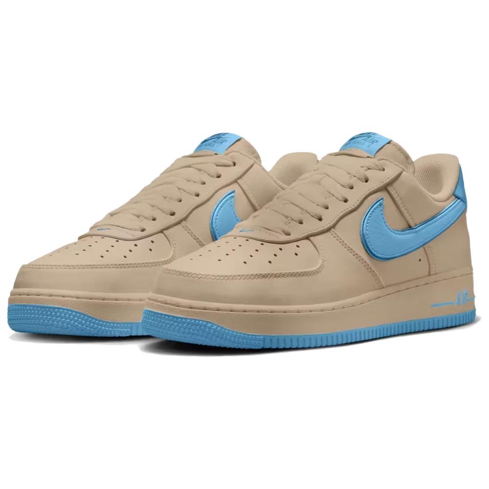 Kobe Bryant x Nike Air Force 1 Low Linen Unisex Sneakers Tan University-Blue IH1018-200