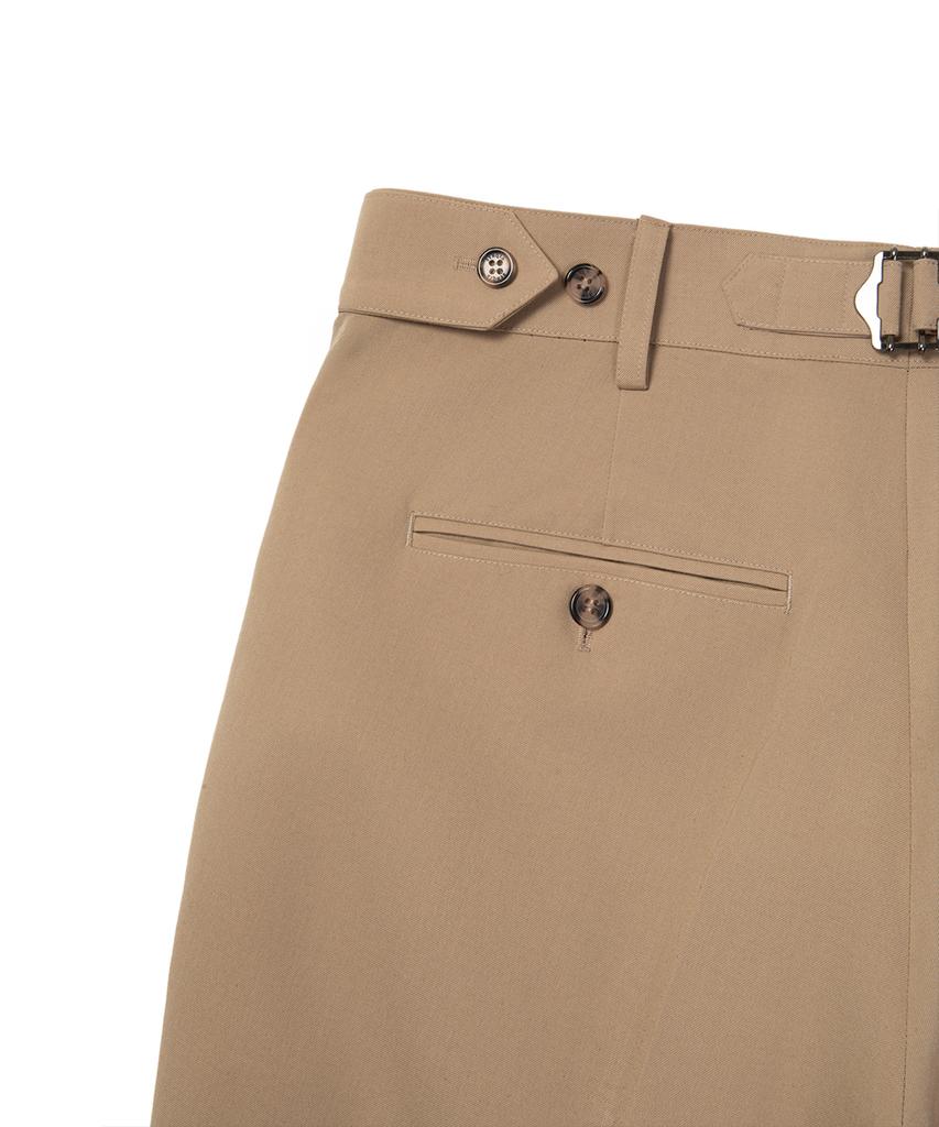 Sinkia Heritage Adjustable Double-Pleat Trousers Tan Beige