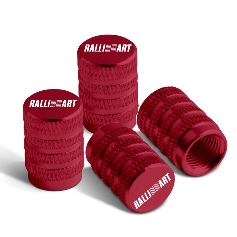 4pcs For Mitsubishi Ralli Art Badge ASX EVO Lancer Galant Pajero Car Wheel Tire Valve Caps Tyre Stem Covers Accessories Styling