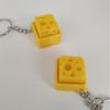 1/2/3/5Pcs 3D Printed Cheese Fidget Relief Cheese Keyboard Keychain Stress Decompression Button Clicker Sensory Fidget Toy