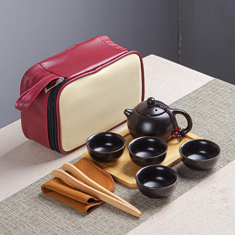 OIMG Portable Ceramic Travel Tea Set