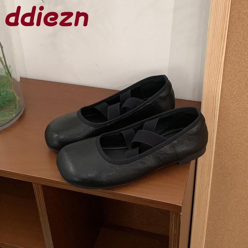 Fashion Soft Fashion Elastic Band Women Flats Slip On Shoes Female Shallow Footwear Round Toe Ladies Mary Janes Flats Shoes