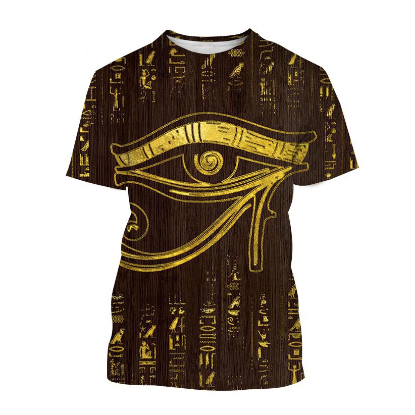 T-Shirts der altägyptischen Kunst Gott Auge Ägyptens 3D-Druck Herren Damen Neu Kurzarm T-Shirt Harajuku Y2k Oberteile Tees Kinderkleidung