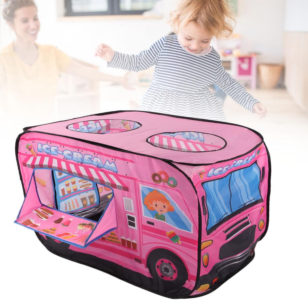 Pop Up Play Tent Ice Cream Truck Pop Up Kids Playhouse for Indoor and Outdoor Activities