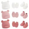 Atmungsaktive Handschuhe für Mädchen Jungen Kratzfreie Fäustlinge Socken Kindergartensocken Baumwollhandschuhe Schuhe Hut Fäustlinge Kleinkind Fäustlinge