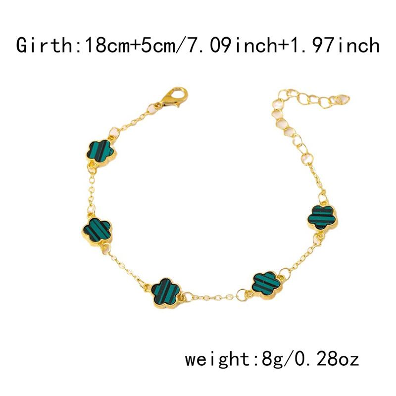 New Design Gold Color Five-petal Flower Bracelet for Women Exquisite Plum Bossom Chain Bracelet Girl Light Luxury Jewelry
