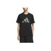 adidas Sports Style Series M Camo Logo Cotton Fashion Soft Versatile Short Sleeve T-Shirt Men Tops Black KC1500