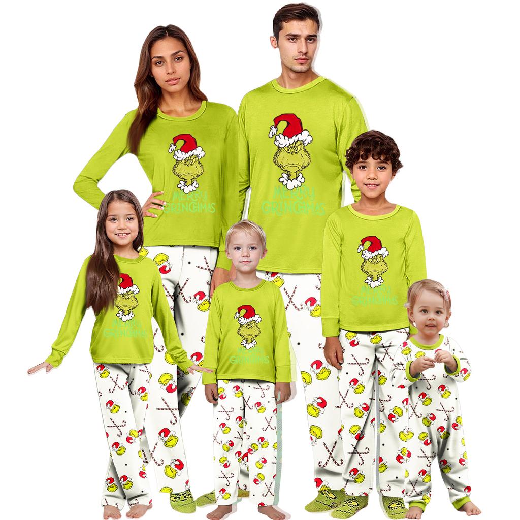 Parent-child Christmas Print Home Suit Long-sleeved Top And Pants