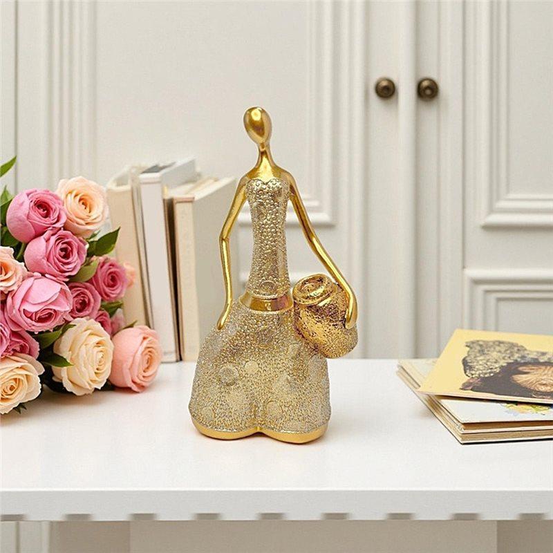 Resin Figure Holding Jar Sculptures Home Decor Abstract Modern Female Body For Desktop For Home Living Room