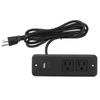 Built-In Recessed Power Strip Black Table Power Strip Multiple Outlets Desk Power Socket  Furniture