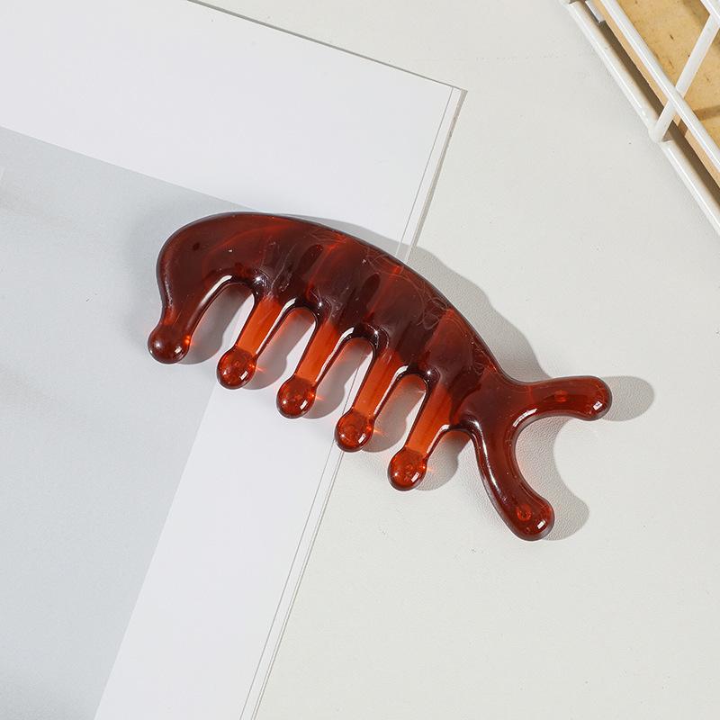 Resin Massage Scalp Comb Hair Brush Massage Comb Scalp Meridian Comb For Stress Relief