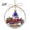 Xmas Tree Hanging Accessory 250 Anniversary USA Sea Glass Christmas Ornament 1776-2026 Patriotic Faux Crystal Vintage Party Supplies Clear Keepsake,