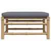Garden Footstool with Dark Grey Cushion Bamboo