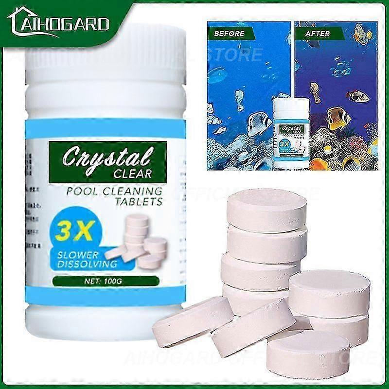 100pcs Chlorine Tablets for Swimming Pool, Floating Hot Tub Chemical, Safe & Long Lasting Pool Cleaning Tablets