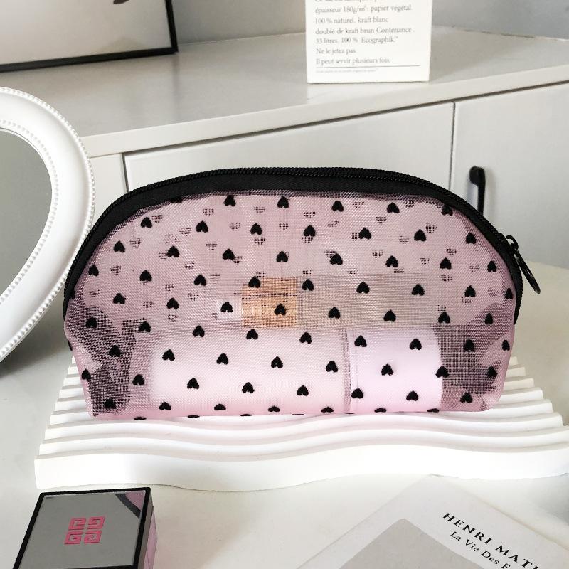 Stilvolle Netz-Kosmetiktasche für Mädchen, reisefreundlich, wasserdichte Make-up-Aufbewahrungstasche, mehrere Fächer