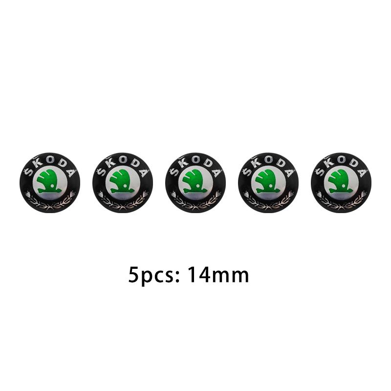 AAAAM1 14mm Car Remote Key Sticker Aluminum Emblem Decal For Skoda Octavia Kodiaq Fabia Superb Rapid Kamiq Karoq Derivati Yeti Enyaq A7