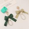 Large Bow Key Ring Pearl Keychain Car Pendant Creative Colorful Ribbon Fabric Knot Key Chain Accessories