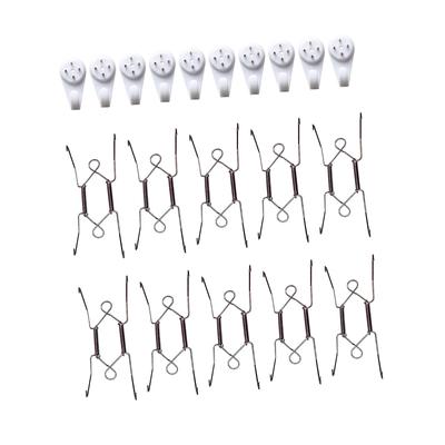 20x Mountable Plate Hanger Wall Mounting for Decorative Plates Art with 10 Hook with Nails Stainless Steel Plate Display Hanger