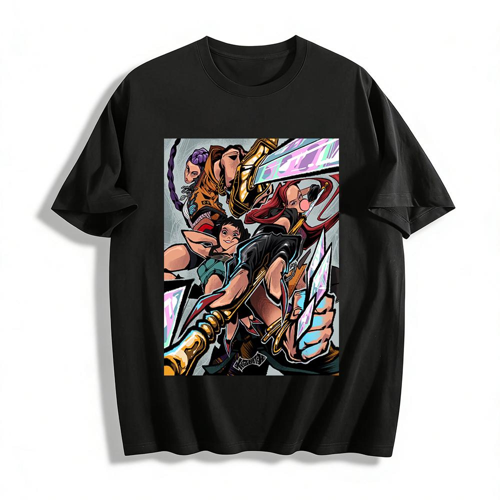 

Valorant Female Agents Graphic Tee, Trendy Game Merch Oversized Casual Top For Men And Women Pure cotton T-shirt 6XL