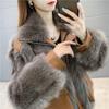 Invierno Estilo Coreano Piel Sintética de Zorro Cuello Náutico Plumífero Algodón Acolchado Abrigo Parka para Mujer