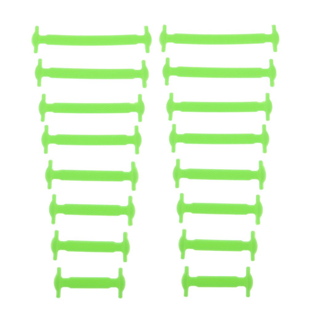 

No Tie Elastic Silicone Shoelaces Tieless Sneaker Laces Easy Install Waterproof for Children Adults Casual Shoes зелений