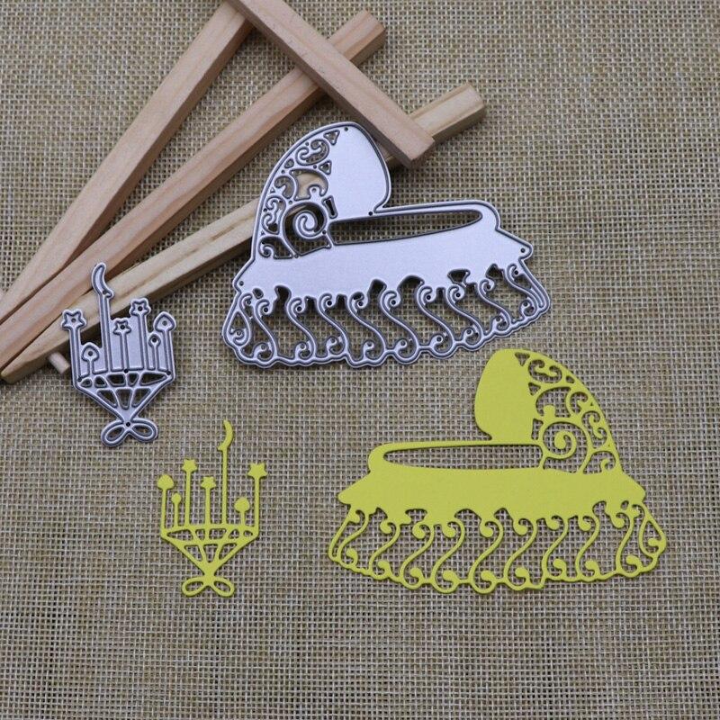 Metal Cutting Dies Lace Stroller Frame Scrapbook Stars and Moon Chandelier Die DIY Paper Embossed