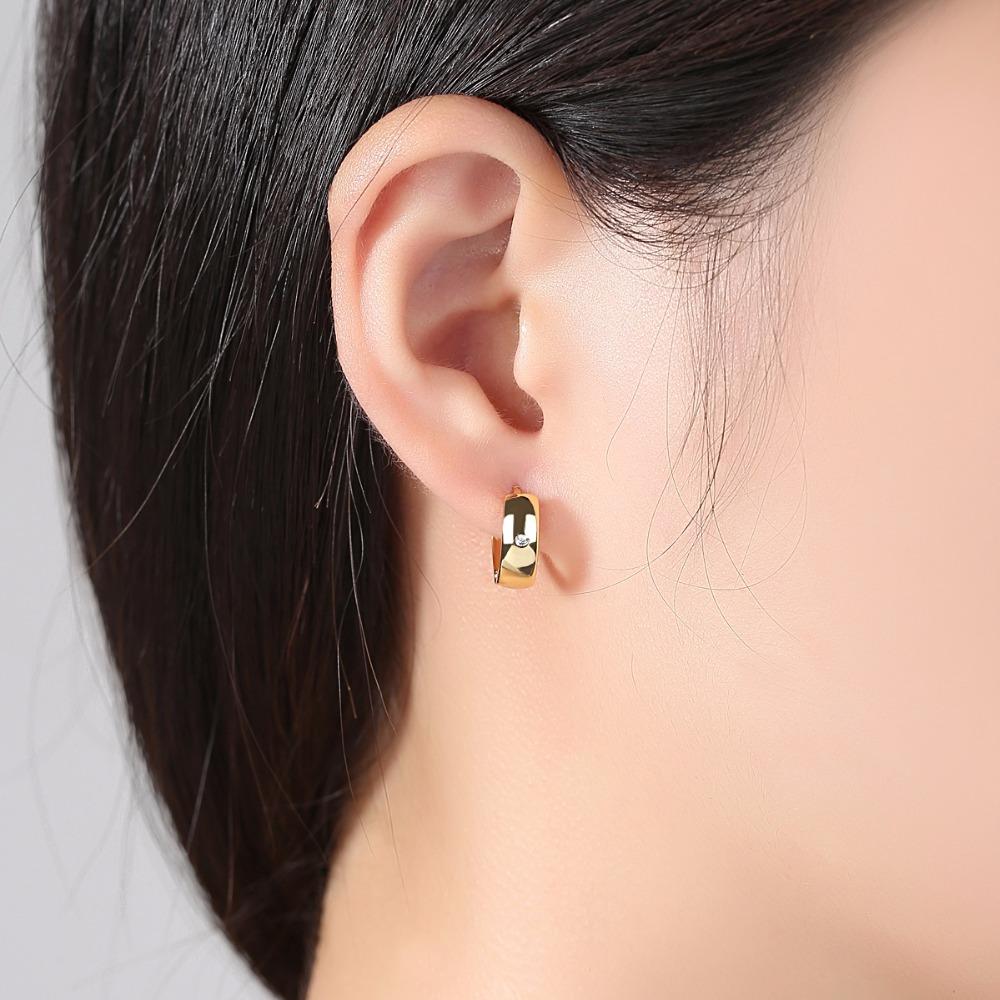 LUOTEEMI Small Hoop Earrings Piercing Huggie Earrings for Women or Men Brincos Jewelry White Cubic Zirconia Earrings