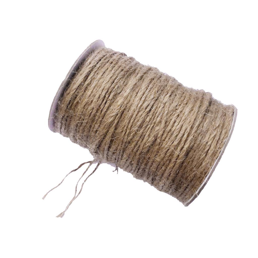 50M Marrón Yute Cordel bola regalo de envoltura de bricolaje Cordón Soga de Cáñamo Cadena de Bola