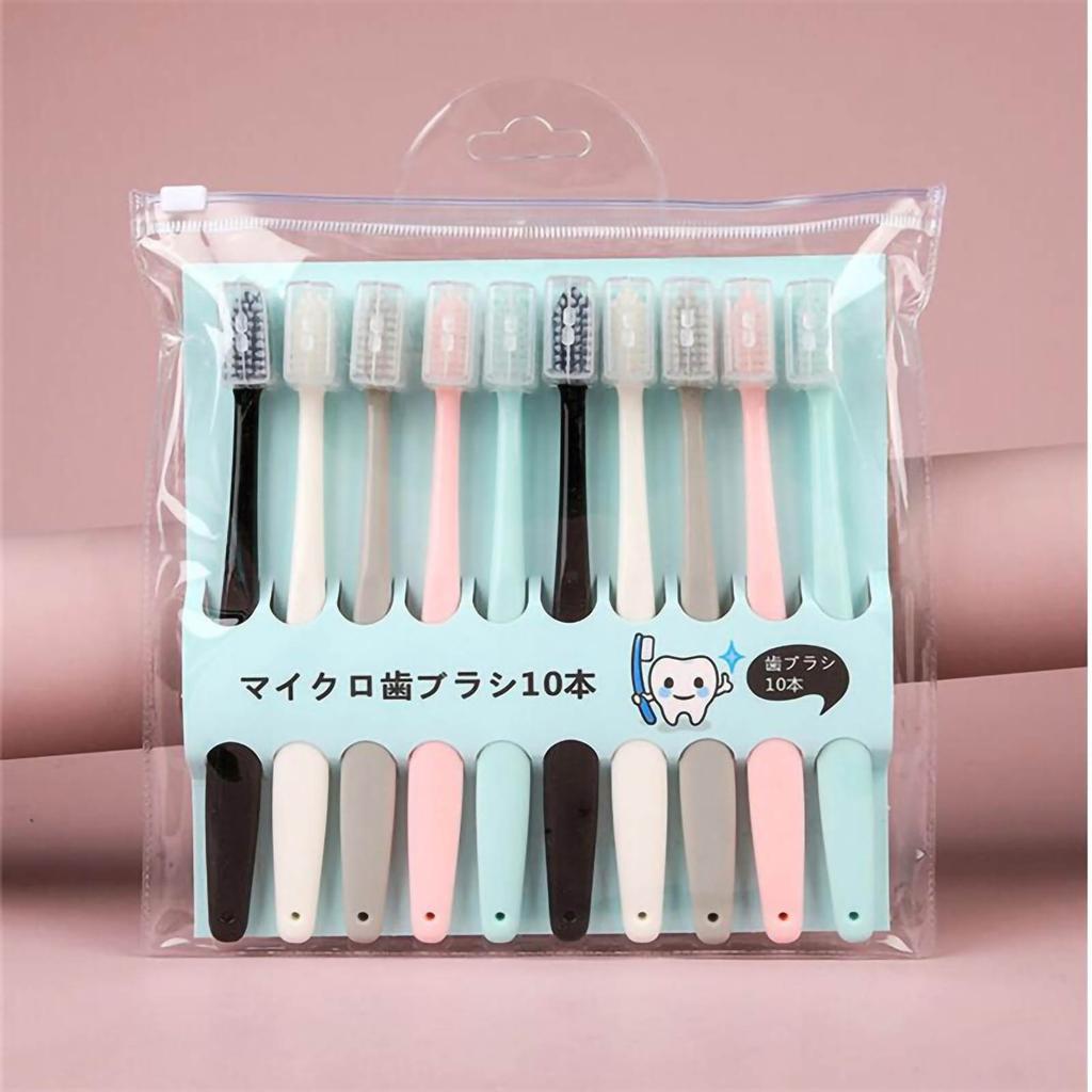Adults Toothbrushes Soft Brush Hair Multi Colors Toothbrush Set with Cover for Dental Care 10pcs