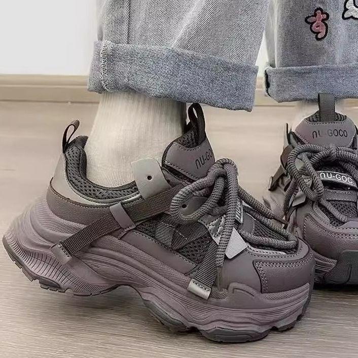 Fried Street Daddy Shoes Women's New Thick-soled Height Increasing Feet Small Versatile Casual Sneakers Student Lightweight Women's Shoes