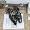 2025 summer new bag head cool slippers women's rear empty single shoes thick heel high sense French high heels are not tired